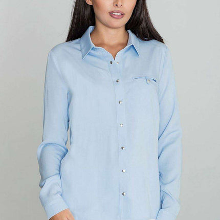 Elegant Viscose Long Sleeve Shirt with Stylish Press Studs by Figl - Très Elite