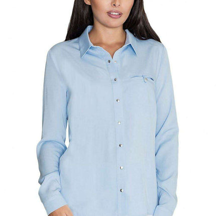 Elegant Viscose Long Sleeve Shirt with Stylish Press Studs by Figl - Très Elite