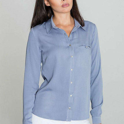 Elegant Viscose Long Sleeve Shirt with Stylish Press Studs by Figl - Très Elite