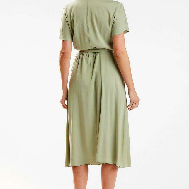 Elegant Viscose Midi Kimono Dress for Work and Play