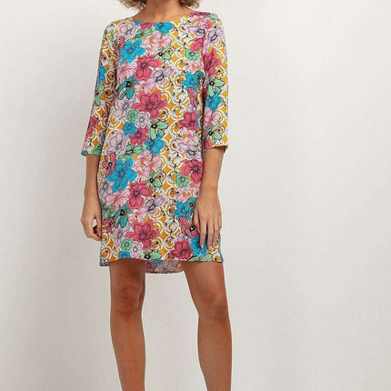 Elegant Viscose Patterned Midi Dress - Très Elite