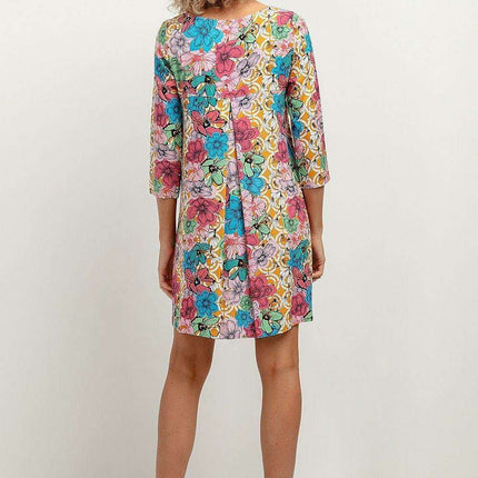 Elegant Viscose Patterned Midi Dress - Très Elite