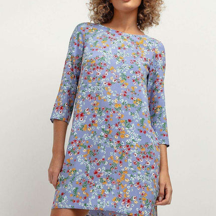 Elegant Viscose Patterned Midi Dress
