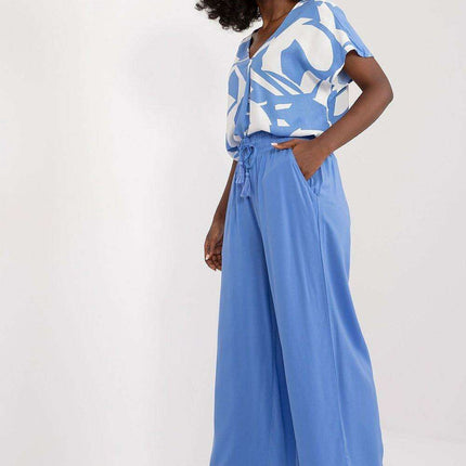 Elegant Viscose Wide-Leg Trousers for Contemporary Women - Très Elite