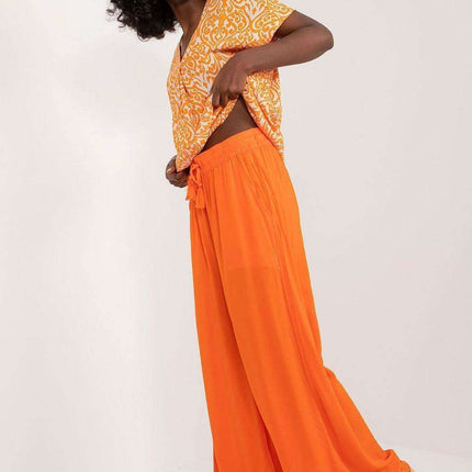 Elegant Viscose Wide-Leg Trousers for Contemporary Women - Très Elite