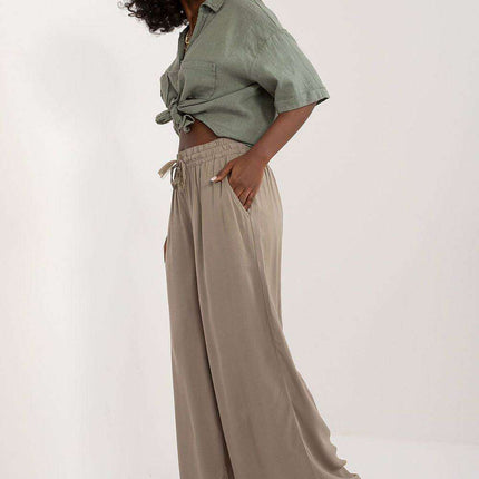 Elegant Viscose Wide-Leg Trousers for Contemporary Women - Très Elite