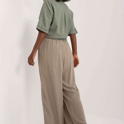Elegant Viscose Wide-Leg Trousers for Contemporary Women - Très Elite