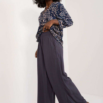 Elegant Viscose Wide-Leg Trousers for Contemporary Women - Très Elite