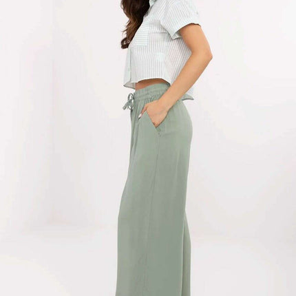 Elegant Viscose Wide-Leg Trousers for Contemporary Women - Très Elite
