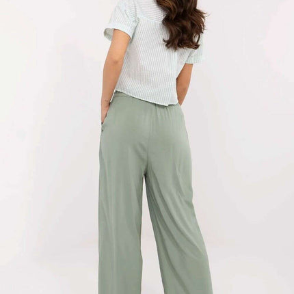 Elegant Viscose Wide-Leg Trousers for Contemporary Women - Très Elite