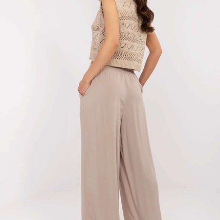 Elegant Viscose Wide-Leg Trousers for Contemporary Women - Très Elite