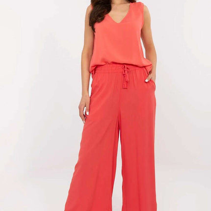 Elegant Viscose Wide-Leg Trousers for Contemporary Women - Très Elite