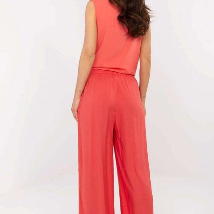 Elegant Viscose Wide-Leg Trousers for Contemporary Women - Très Elite