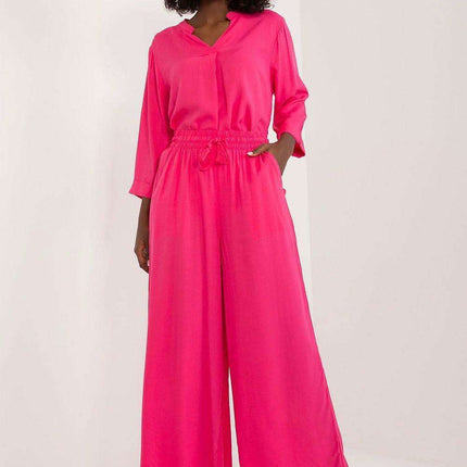 Elegant Viscose Wide-Leg Trousers for Contemporary Women