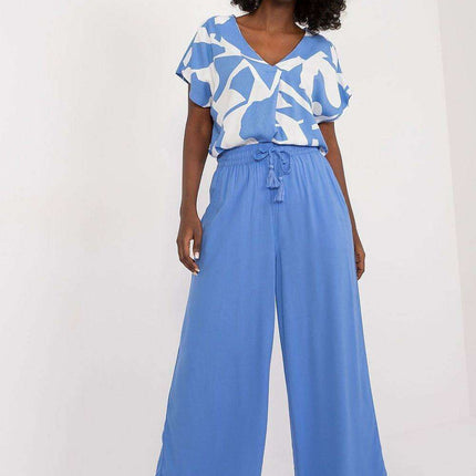 Elegant Viscose Wide-Leg Trousers for Contemporary Women