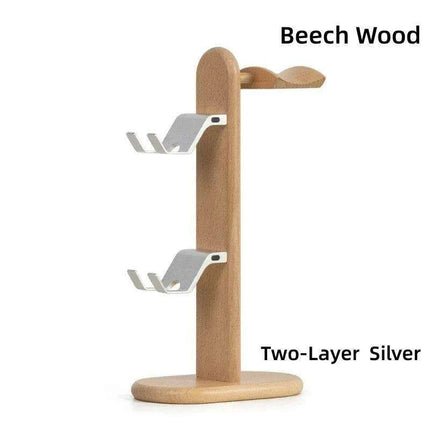 Elegant Walnut Gaming Controller Dock with Headphone Holder- Très Elite- Très Elite