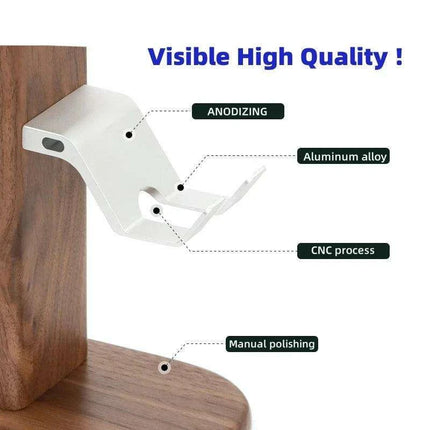 Elegant Walnut Gaming Controller Dock with Headphone Holder - Très Elite