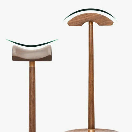 Elegant Walnut and Copper Earphone Stand - Chic Organizer for a Refined Workspace - Très Elite