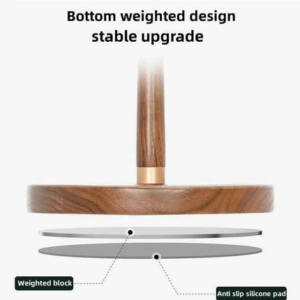 Elegant Walnut and Copper Earphone Stand - Chic Organizer for a Refined Workspace - Très Elite