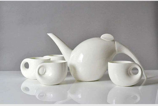 Elegant Water Drop Bone China Tea Set | 5-Piece Collection for Luxurious Tea Moments
