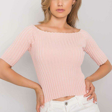 Elegant White Boat Neck Ribbed Top - Très Elite