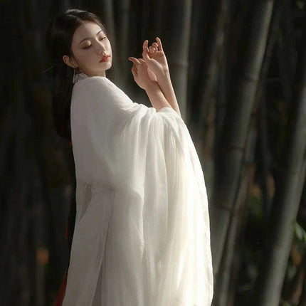 Elegant White Hanfu Dress for Women - Ancient Chinese Fairy Cosplay Costume in Plus Sizes - Très Elite