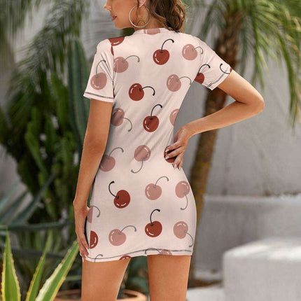 Elegant White Summer Dress with Short Sleeves and Round Neck for Women - Très Elite