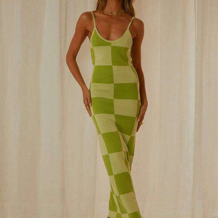 Elegant Wind Print Slim Fit Maxi Dress - Très Elite