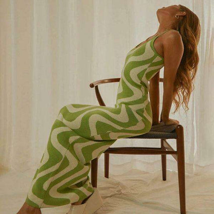 Elegant Wind Print Slim Fit Maxi Dress - Très Elite