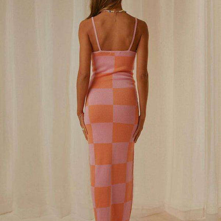 Elegant Wind Print Slim Fit Maxi Dress - Très Elite