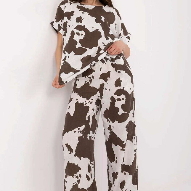 Elegant Women Set 212520 Blouse And Wide Trousers Outfit