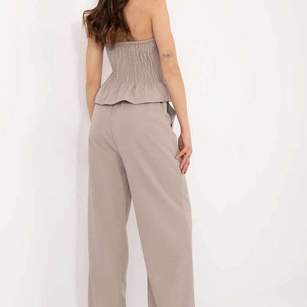 Elegant Women Vest And Pants Set 212274 Draped Silhouette - Très Elite