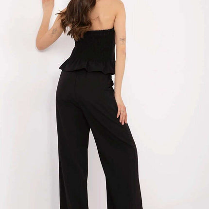 Elegant Women Vest And Pants Set 212274 Draped Silhouette - Très Elite