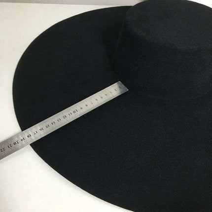 Elegant Women's Black Wool Fedora Hat with Wide Brim for Fall and Winter Fashion - Très Elite