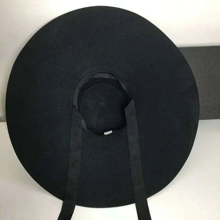 Elegant Women's Black Wool Fedora Hat with Wide Brim for Fall and Winter Fashion - Très Elite