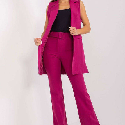 Elegant Womens High Waisted Trousers And Vest Set Outfit