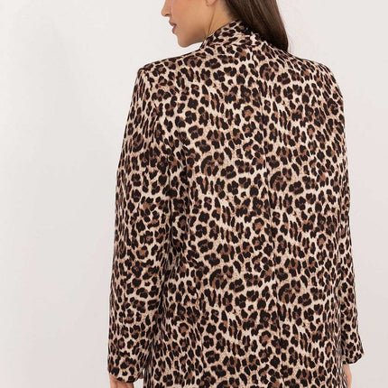 Elegant Women's Jacket 200508 Animal Motif Shoulder Pads - Très Elite