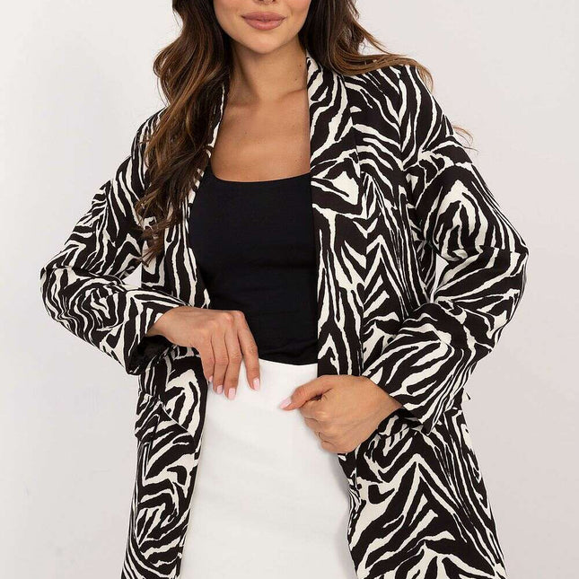 Elegant Women's Jacket 200508 Animal Motif Shoulder Pads - Très Elite