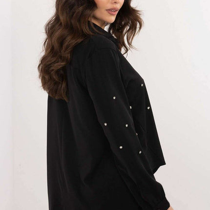 Elegant Womens Long Sleeve Shirt With Zircons 203325 - Très Elite