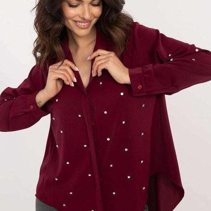 Elegant Womens Long Sleeve Shirt With Zircons 203325 - Très Elite