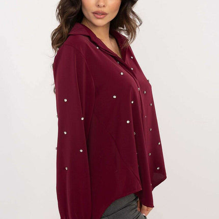 Elegant Womens Long Sleeve Shirt With Zircons 203325 - Très Elite