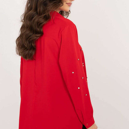 Elegant Womens Long Sleeve Shirt With Zircons 203325 - Très Elite