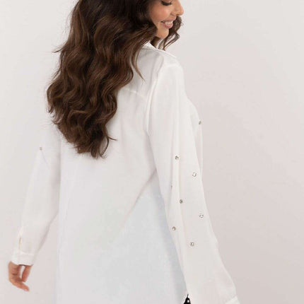 Elegant Womens Long Sleeve Shirt With Zircons 203325 - Très Elite