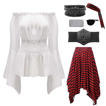 Elegant Women's Swashbuckler Costume – Corset and Flowing Skirt for Halloween and Themed Events - Très Elite