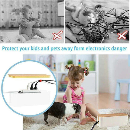 Elegant Wooden Cable Management Box with Enhanced Cooling Features and Versatile Aesthetics..