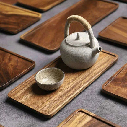 Elegant Wooden Rectangle Serving Tray for Snacks and Appetizers - Perfect for Home and Hospitality - Très Elite