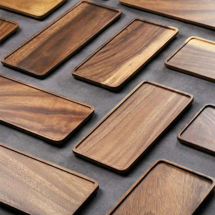 Elegant Wooden Rectangle Serving Tray for Snacks and Appetizers - Perfect for Home and Hospitality - Très Elite
