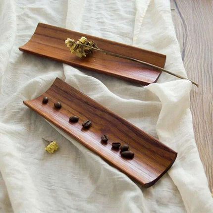 Elegant Wooden Serving Platter for Sushi, Dumplings, and Bakery Treats - Oblong Kitchen Essential - Très Elite