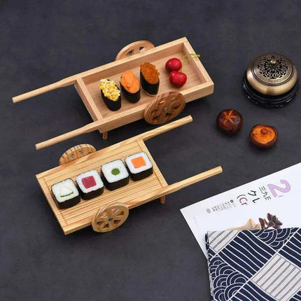 Elegant Wooden Sushi Presentation Platter - Stylish Japanese Dining Essential for Sushi and Snacks - Très Elite