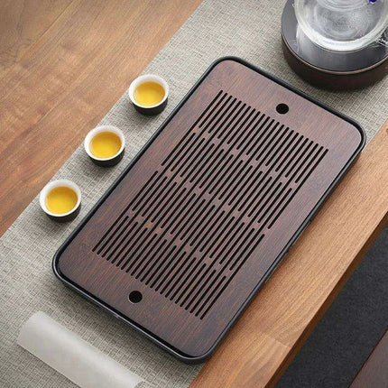Elegant Wooden Tea Set with Nordic Coasters and Mess-Free Serving Design - Très Elite